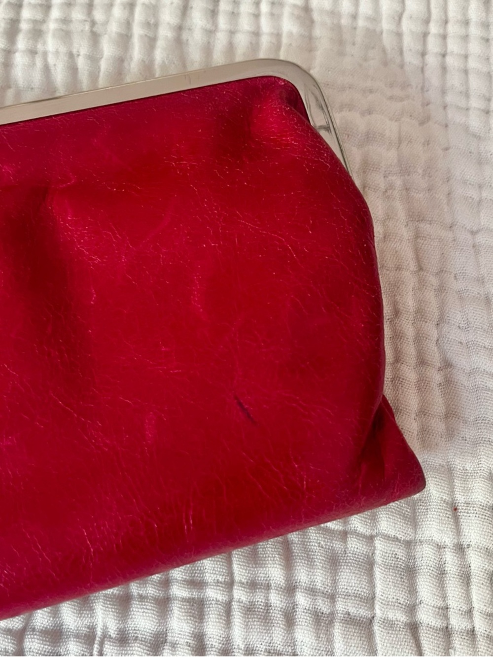 Hobo International Red Leather Lauren Bi-Fold Wallet Clutch - Picture 2 of 7